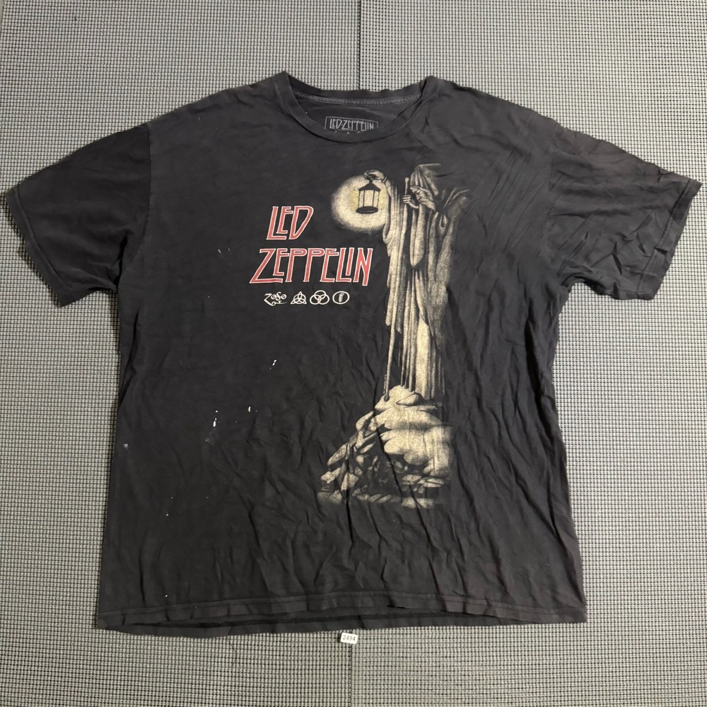 Led Zeppelin Men Black The Hermit Graphic T-Shirt Size XL